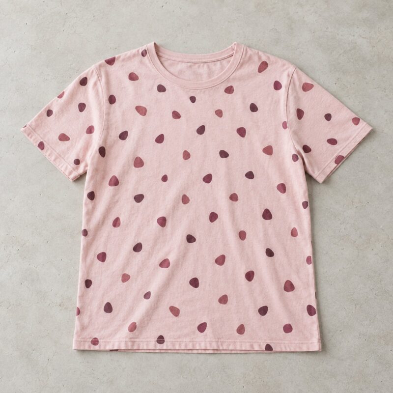 Samarreta rosa pàl·lid amb un patró de formes orgàniques estampades
